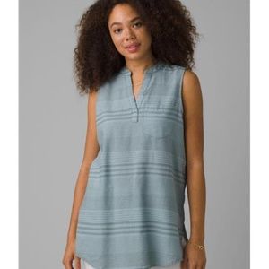 Prana Emery Run Tunic Luna Blue Stripe Size XL